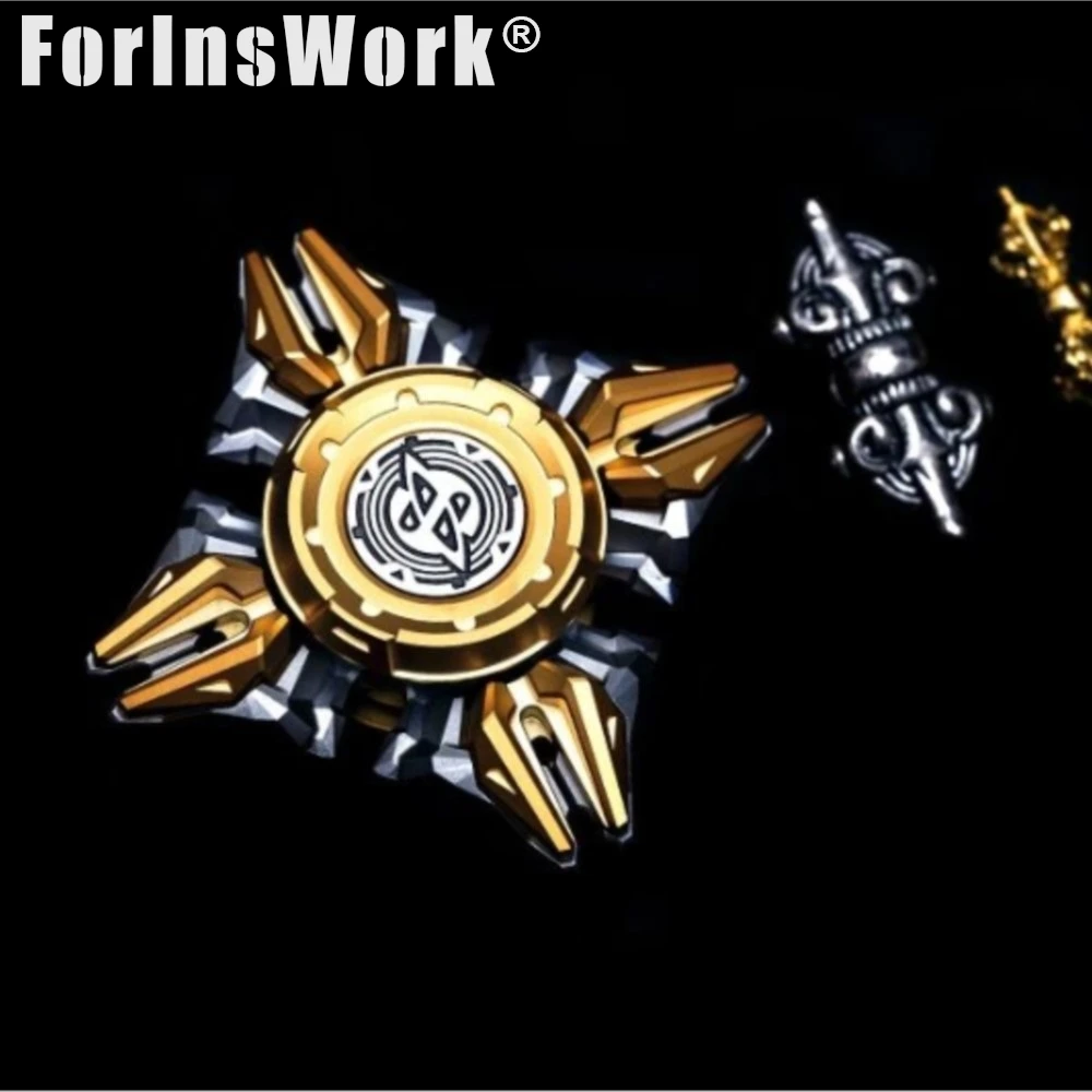 YEDC Stainless Steel Gold Plated King Kong Pig EDC Spinning Top Linked Gyro Stress Relief Toy Metal Fidget Spinner