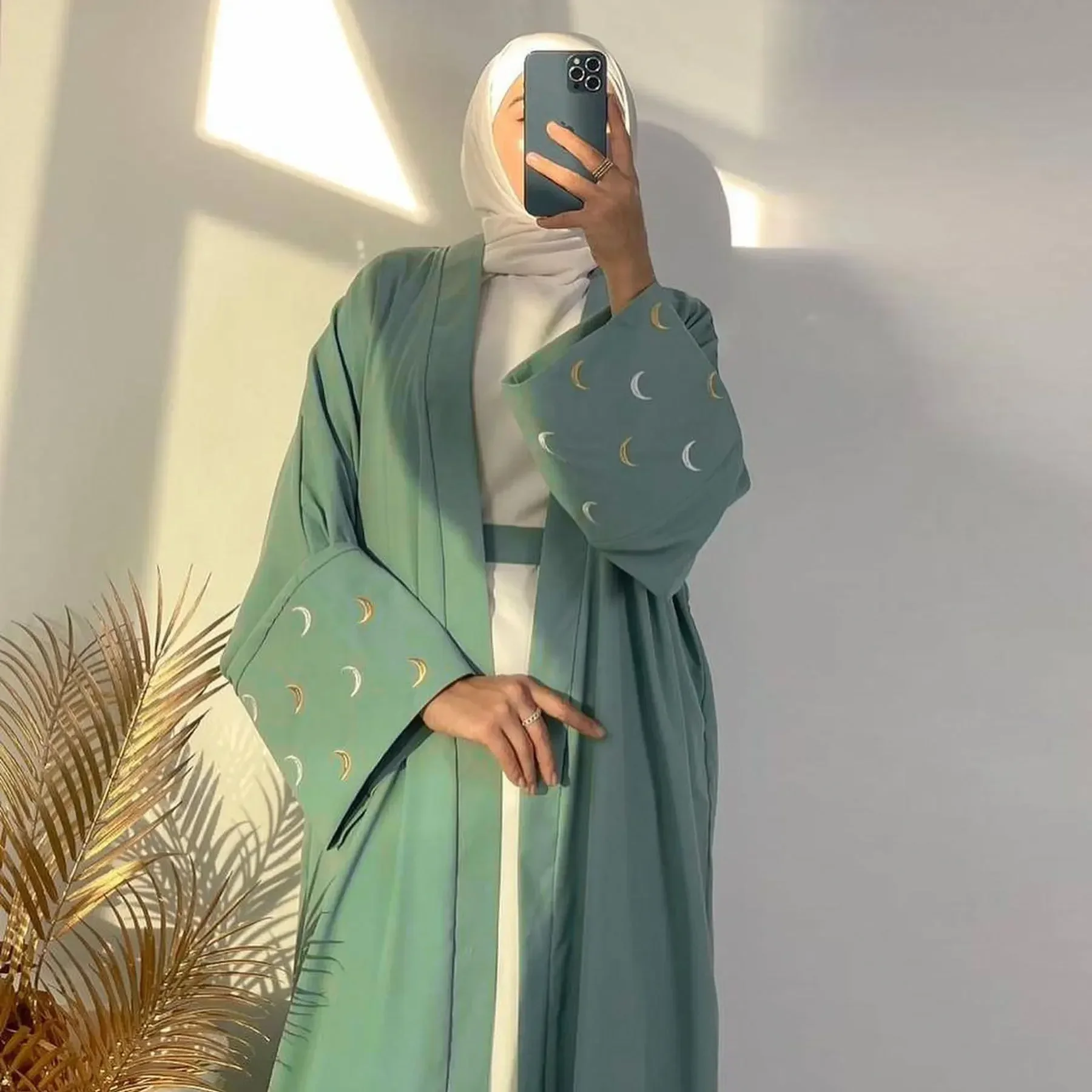 Moon Abaya Cape Kimono Embroidery Cardigan Muslim Hijab Dress Open Abayas for Women Dubai Luxury Turkey Islamic Clothing Kaftan