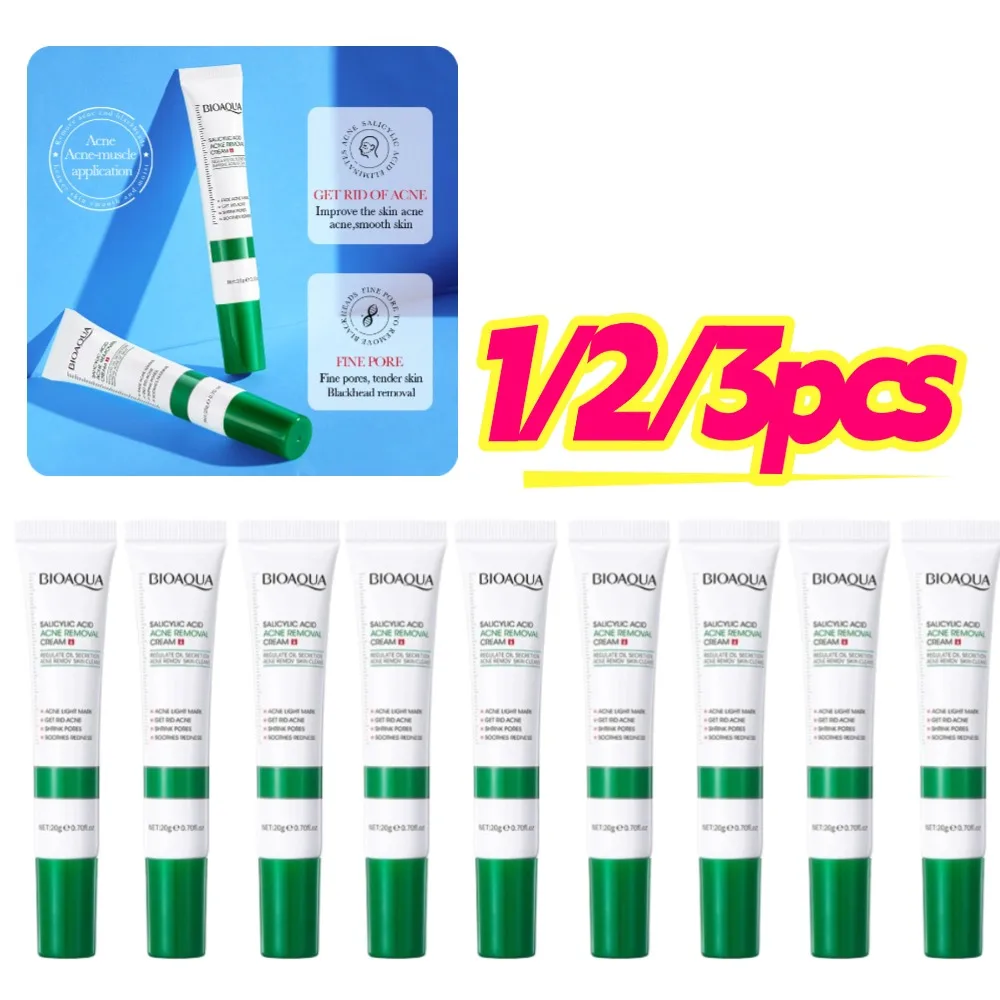 BIOAQUA Salicylsäure Akne Entfernung Creme Akne Behandlung Gesichts Cremes Feuchtigkeitsspendende Mitesser Entferner hautpflege Gesichts Creme 1-3PCS