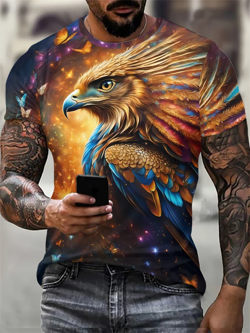 Męskie koszulki ze wzorem orangutan Śmieszne koszulki 6XL Plus Size Krótki rękaw z nadrukiem 3D Animal Street T Shirt Summer O-Neck Casual Tops