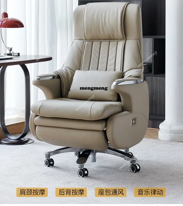 New arrive Business high-end rolling massage leather boss chair electric office chair reclining lunch break comfortable computer