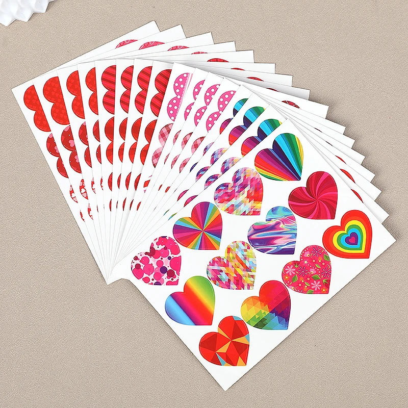 

16Sheets Heart Shape Stickers Valentines Day Wedding Envelops Invitation Gift Packing Seal Label Wedding Anniversary Decoration