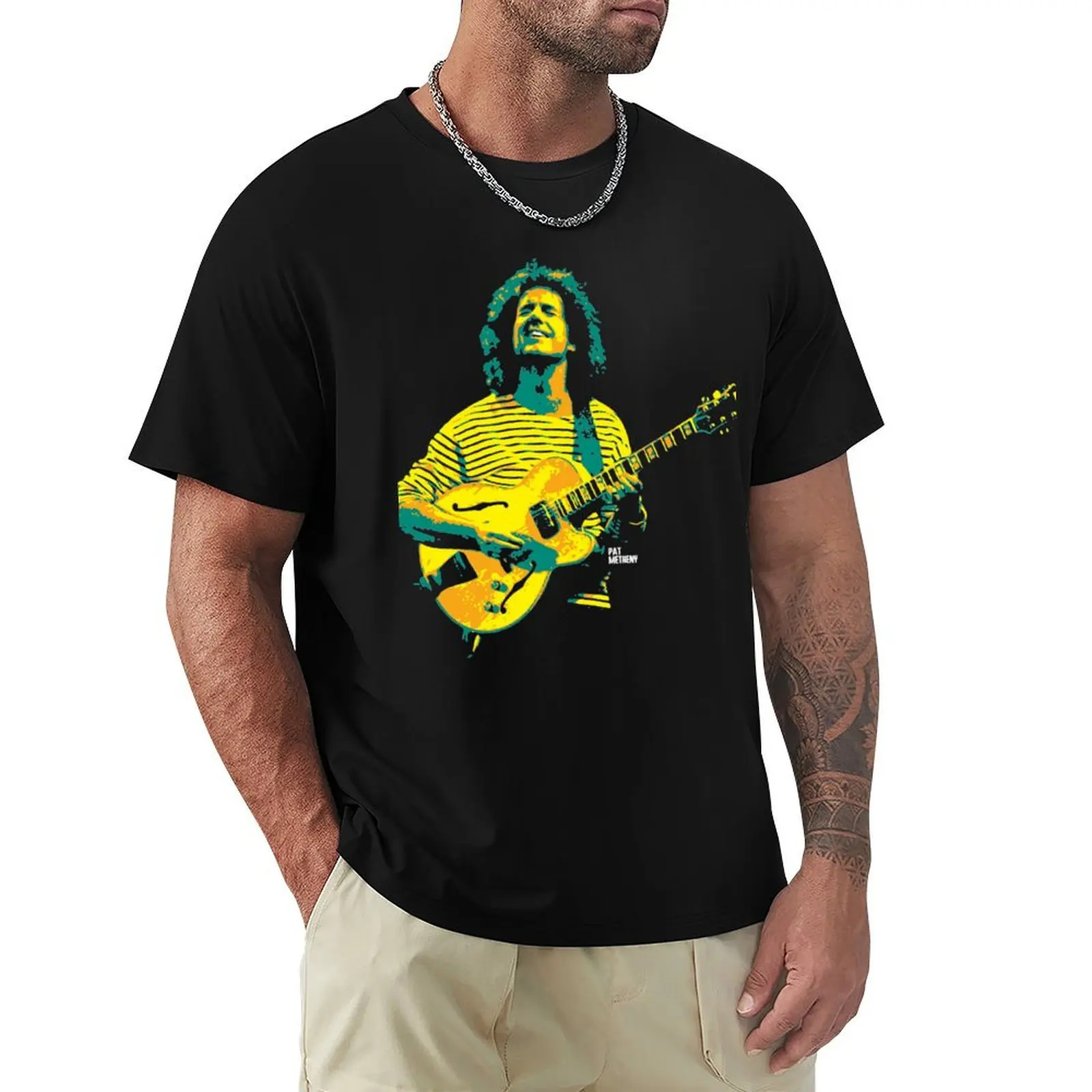 Pat Metheny. Patrick Bruce Metheny. an American jazz guitarist and composer v2 T-Shirt Basic Plain Short Sleeve Crew Neck Tee