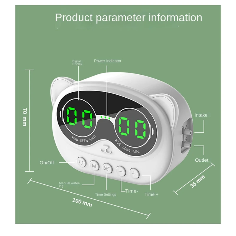 AIAI USB-opladen Intelligente timingirrigatiecontroller Kamerplant Tuin Gazon Bloempot Automatische druppelbewateringsmachine