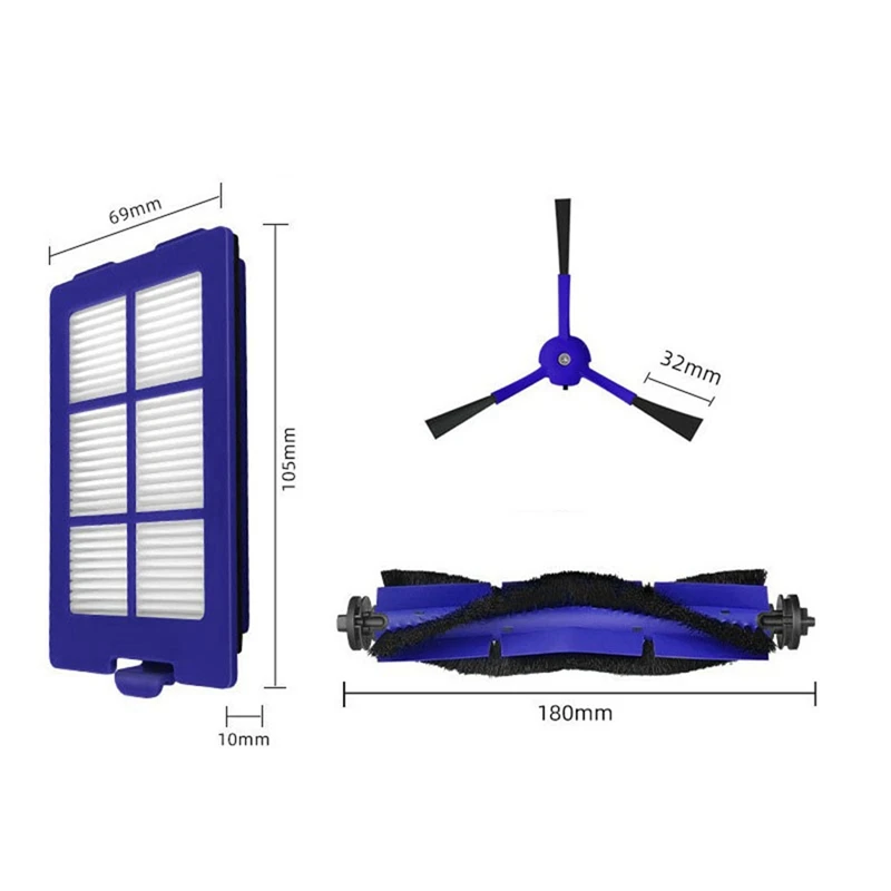 Main Brush Side Brush Filter For Eufy Robovac X8 Series Vacuum Cleaner Spare Parts