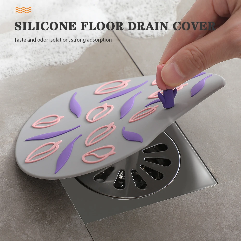 Silicone Drain Plug for Shower Bathtubs Floor Drain Anti-Odor Mat Soft Silicone for Sink E2S