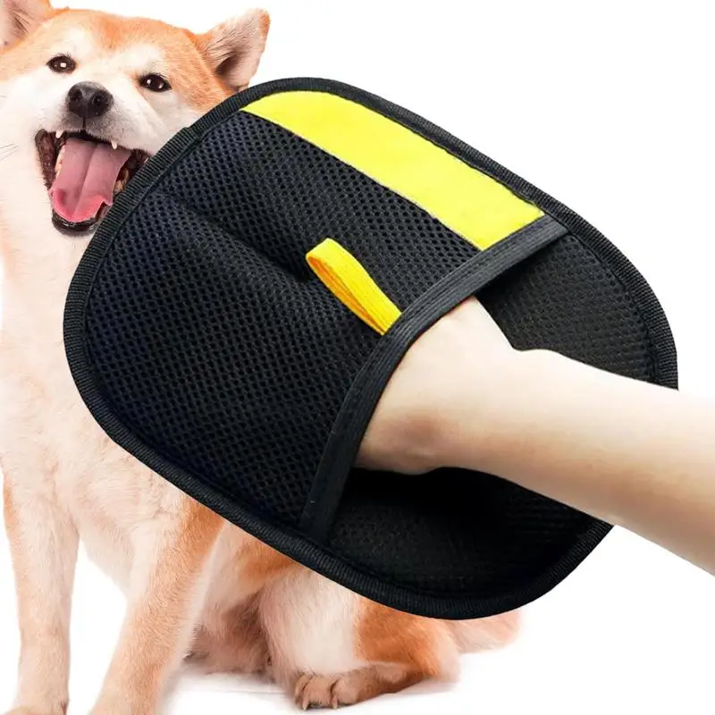 pet grooming gloves dog cat hair removal mitt deshedding brush pet hair remover gloves for sofa carpets car seats cleaning tools