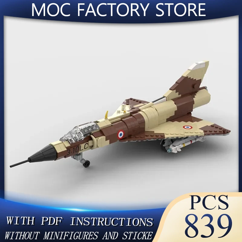 

Moc Building Block Famous Military Series 1:35 Scale Mirage IIIC Model Technology Bricks DIY Assembly Airplane Toys Holiday Gift