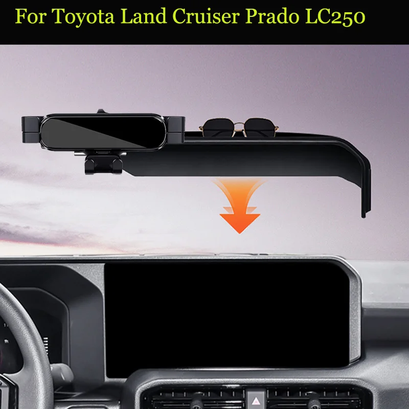 

Car Phone Holder For Toyota Land Cruiser Prado LC250 2025 Car Styling Bracket GPS Stand Rotatable Support Mobile Accessories