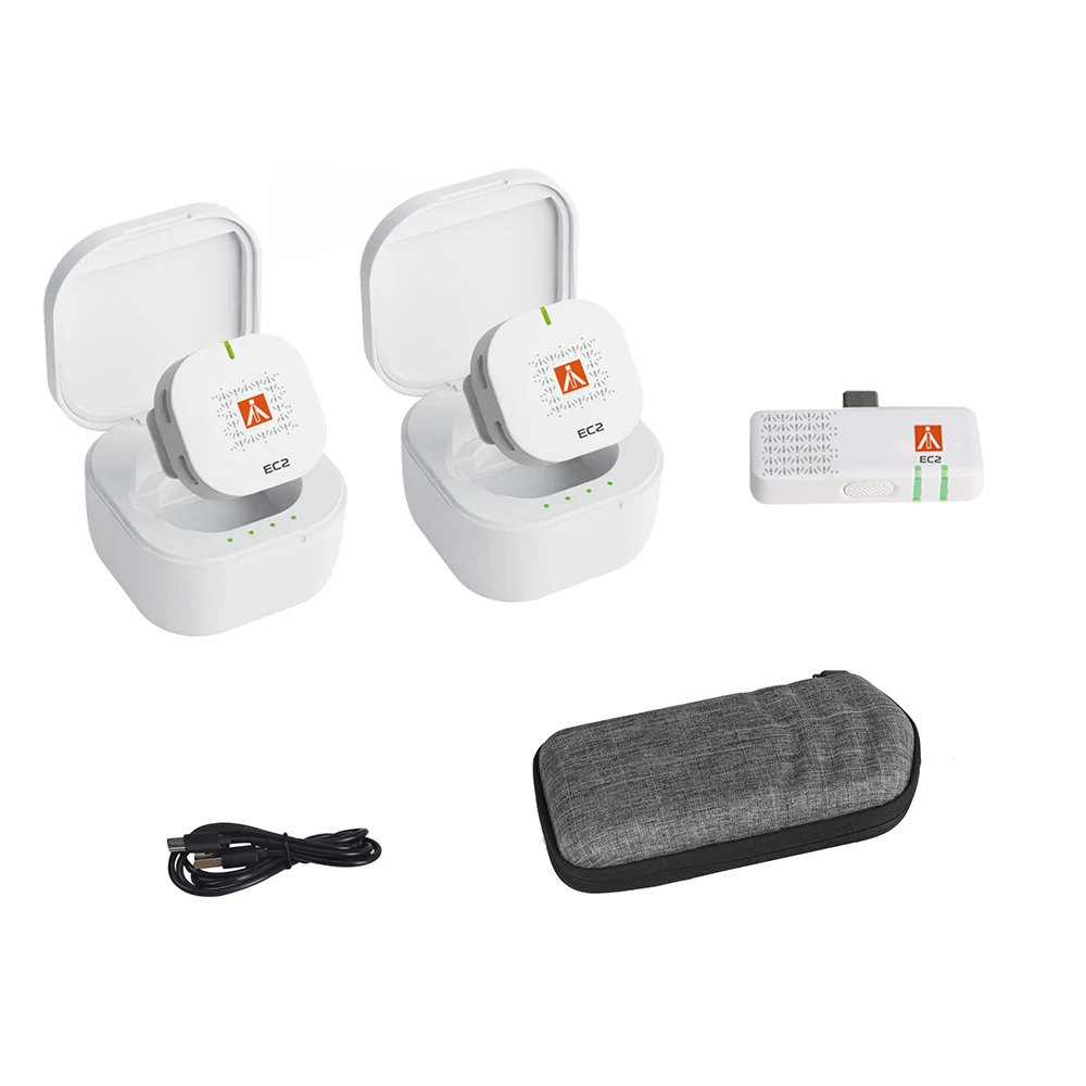 

EC2 Wireless Microphone Kit with Type C Charging Case Compatible with Mobile Phone for Online Meeting