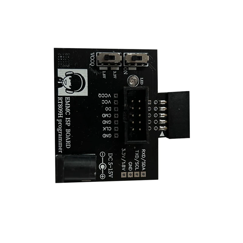 1Pcs EMMC ISP Board For RT809H Programmer EMMC Adapter DC 5-15V Fast Reading Writing Speed Smart Calculator Chip Black