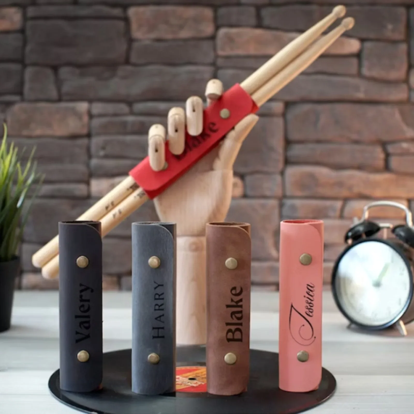 Personalized Vintage Drum Stick Storage Sleeve Shelf Drum Hammer Storage Buckle Musician Drummer Gift Drum Stick Bag