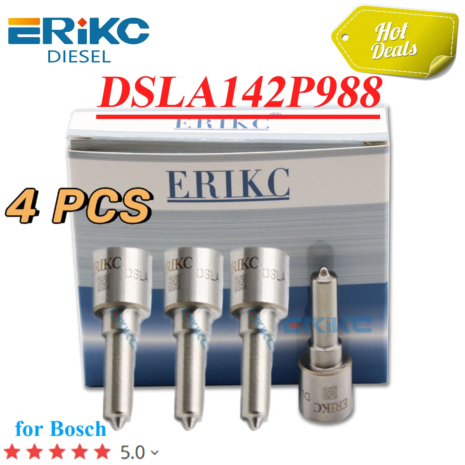 4PC DSLA142P988 0433175281Diesel Fuel Rail Injector Nozzle DSLA 142 P 988 Auto Part for FIAT 0445110062 0445110076