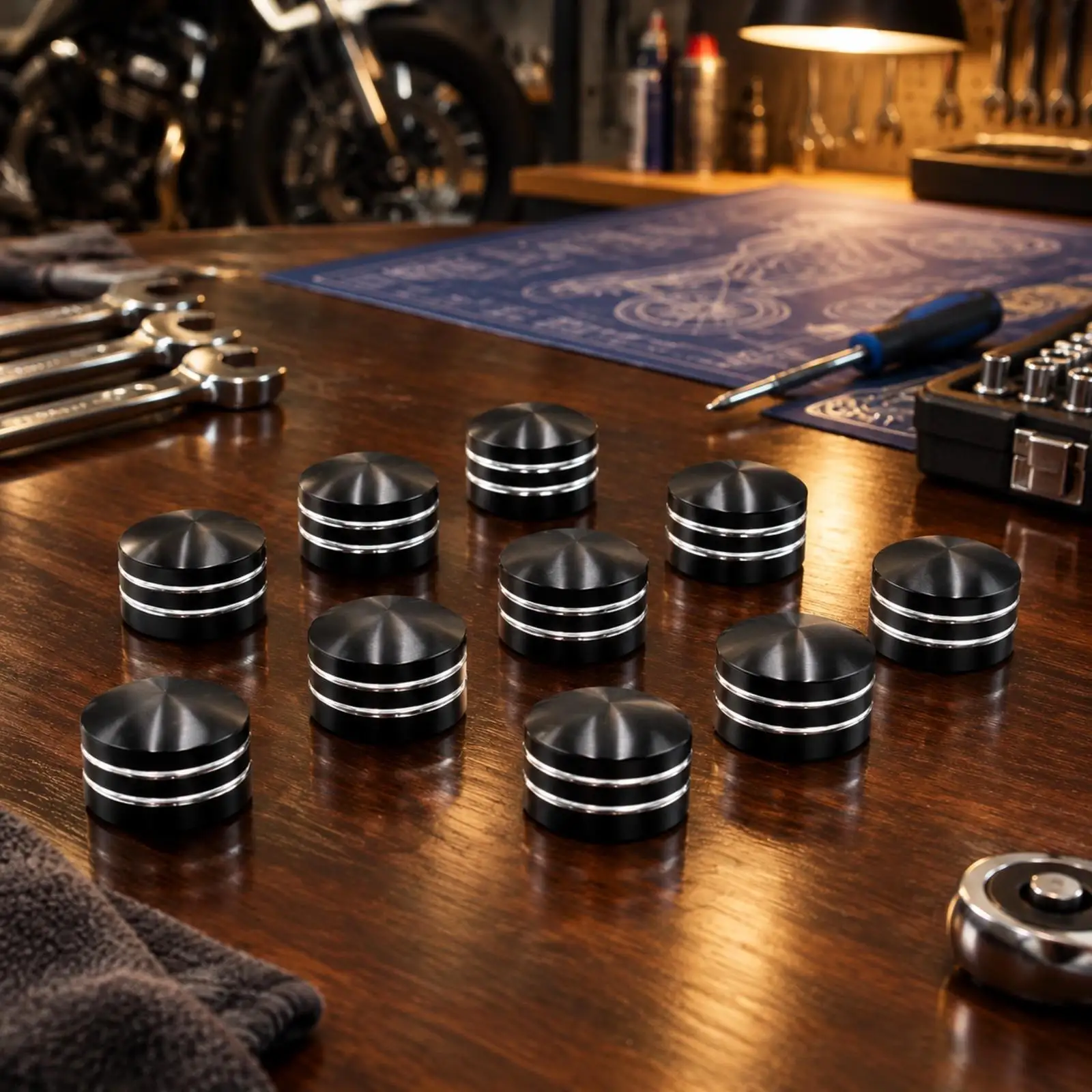 Chrome Screw Cap for Motorcycle Aluminum Alloy Cylindrical Bolt Cover Internal Clip Design Neat Appearance Garage Upgrade