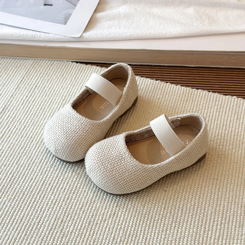 New Girl Dresses Casual Shoes Simple Fashion Children Leather Shoes Solid Color Spring Autumn Kids Princess Ballet Flat Shoes