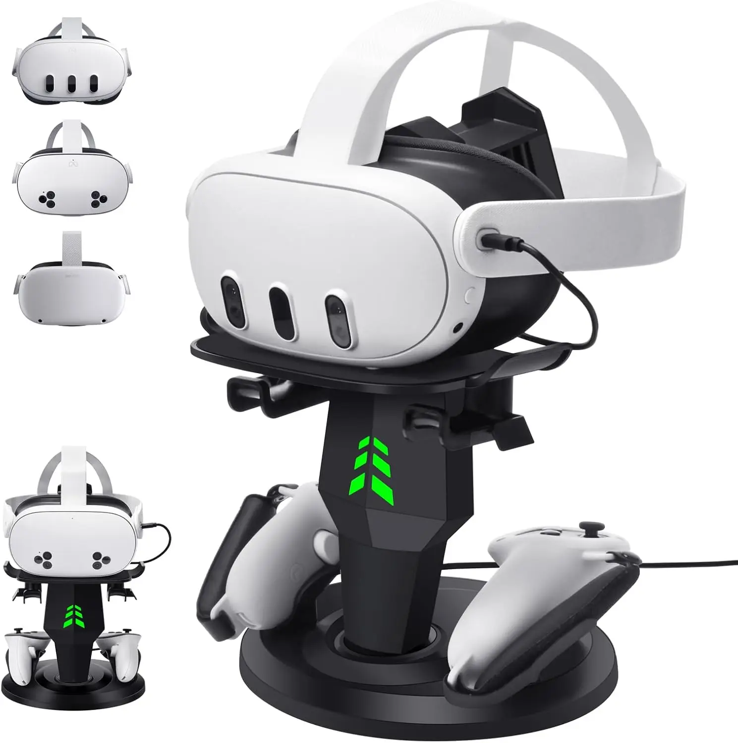 

Зарядная док-станция для VR-гарнитуры Meta Quest 3/3S/2, подставка с кабелем Type-C и держателем для контроллеров