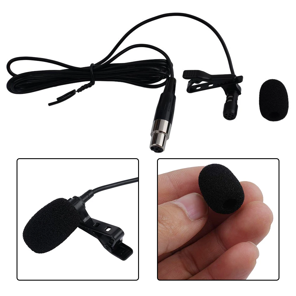 Musical Instruments & Gear Lapel Microphone Lavalier XLR 4-PIN Black Offering Flexibility Windscreens Included