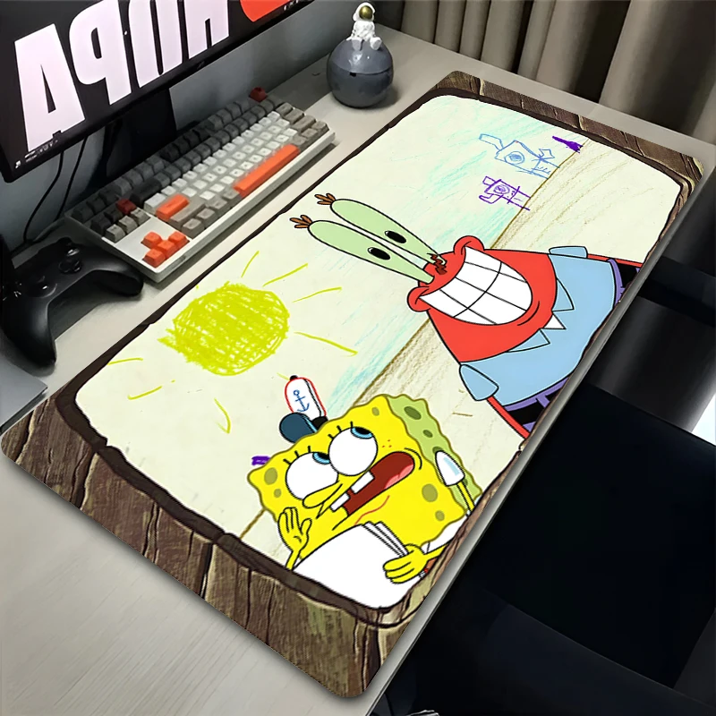 Anime Mouse Pad Antiscivolo Kawaii Desktop Zerbino Accessori da gioco per laptop Tastiera Pad PC S-spongeBob S-squarePants Gamer Mousepad
