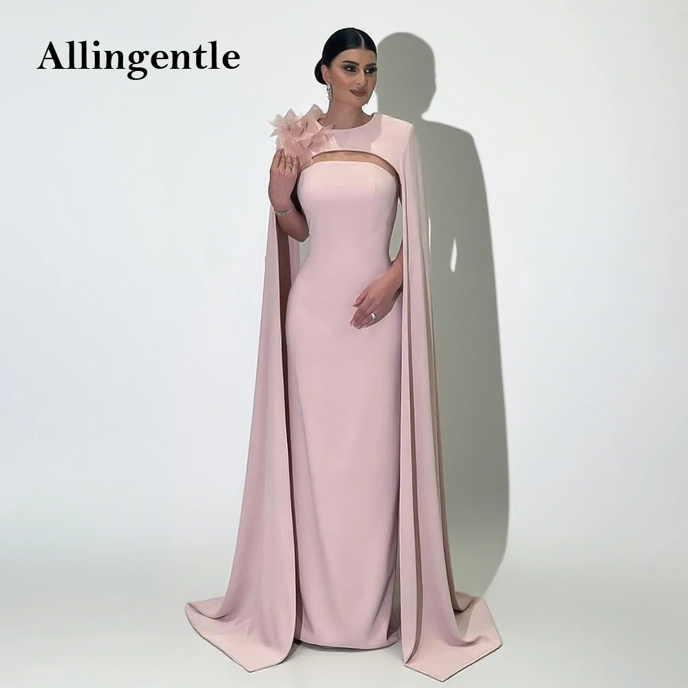 

Two Pieces Pink Satin Evening Dress for Women Floor Length Saudi Arabia Elegant Mermaid Formal Wedding Party Dresses Customized