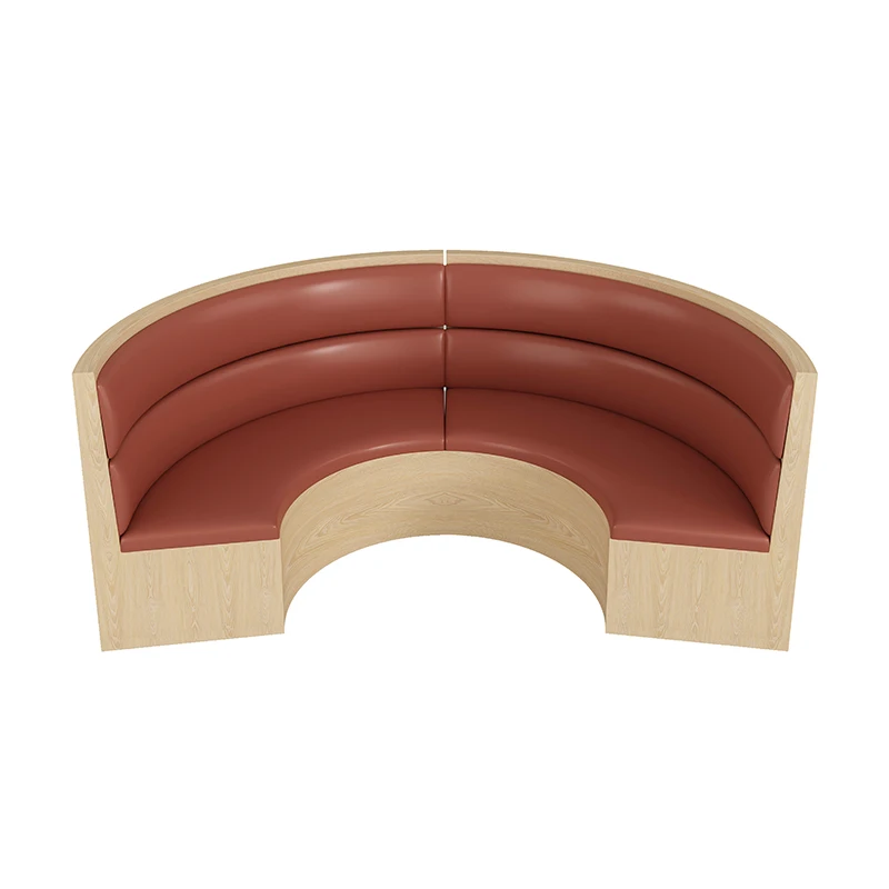#Commercial Restaurant Customized Plywood Sofa Curved Booth Fast Food Leather Rattan Dining Table and Chairs Furniture Set