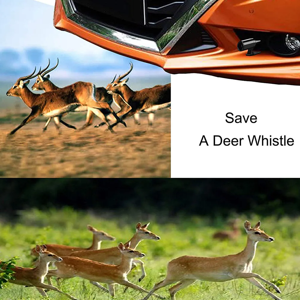 4Pcs Car Deer Whistle Safety Alert Device Black Sound Emission Prevent Animal Collision Easy Remove Auto Warning
