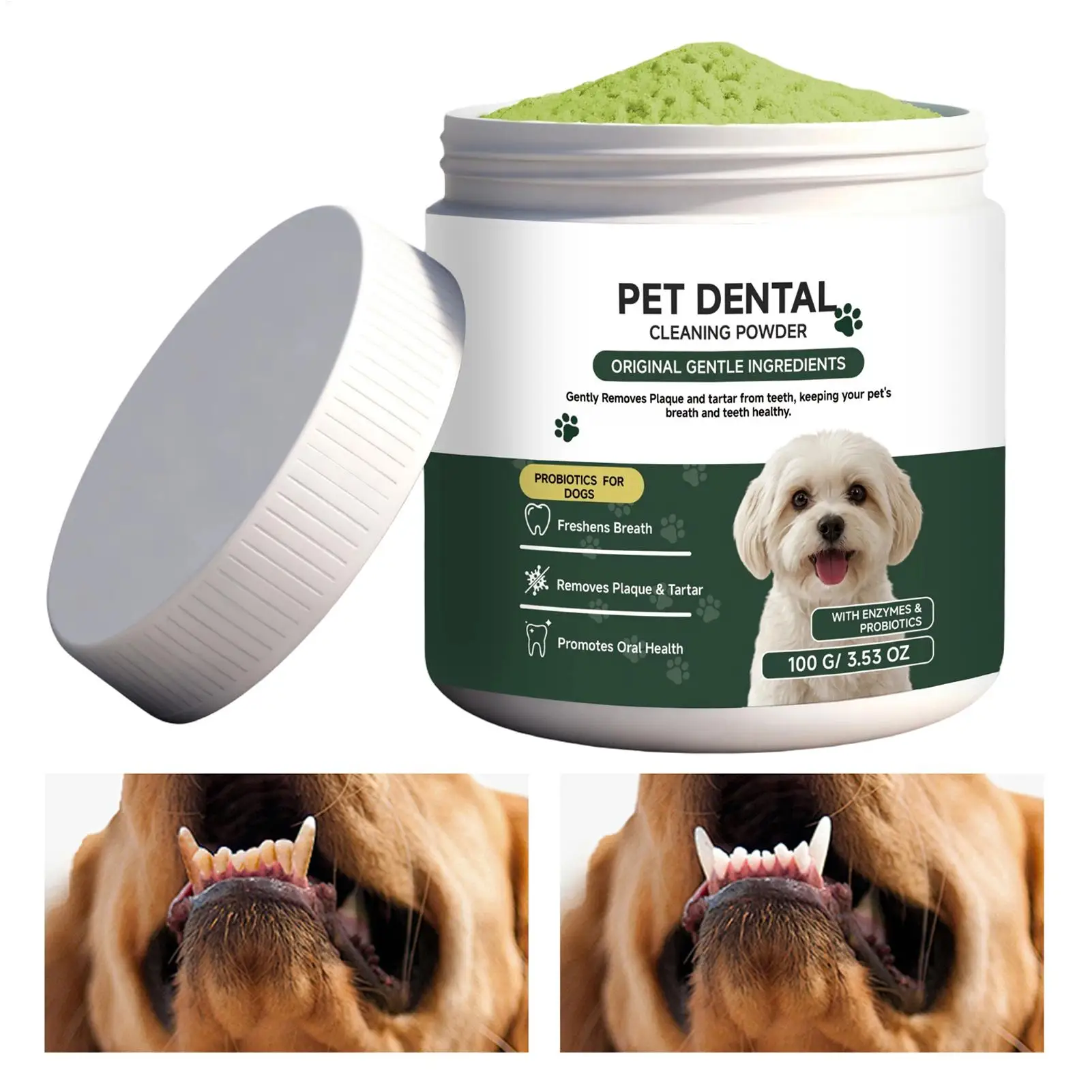 Pet Teeth Cleaning Powder Reduces Tartar And Calculus Protect Dog Gum Health care Dog Cleaning Supplies For Puppy Kitten Daily