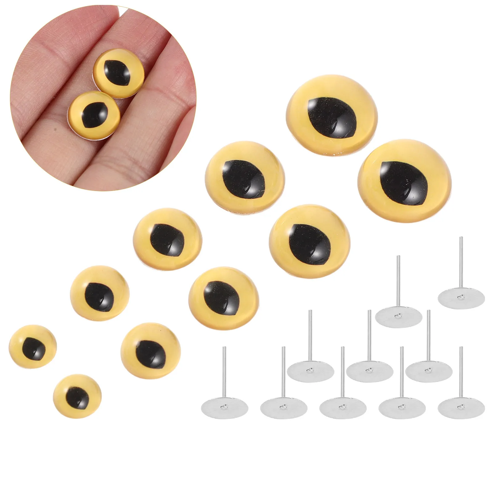 

5 пар стеклянных глаз для игрушек ручной работы, 12 мм, реалистичные глаза для животных, глазки для валяния иглой, для изготовления мягких игрушек