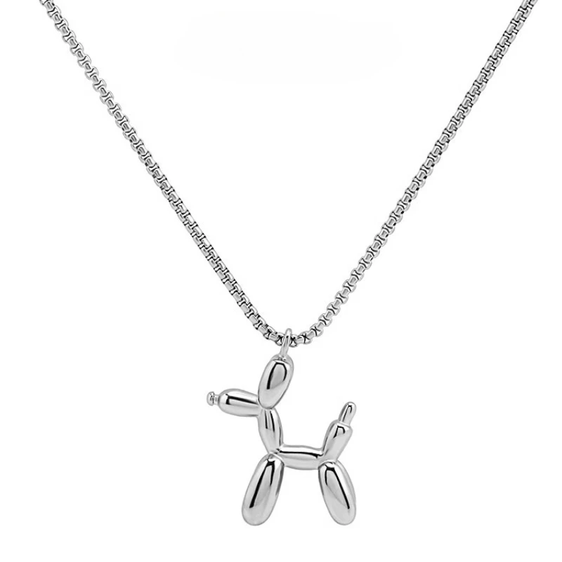 balloon dog new creative high-value lovers necklace cartoon cartoon simple fashion titanium steel clavicle chain birthday gift