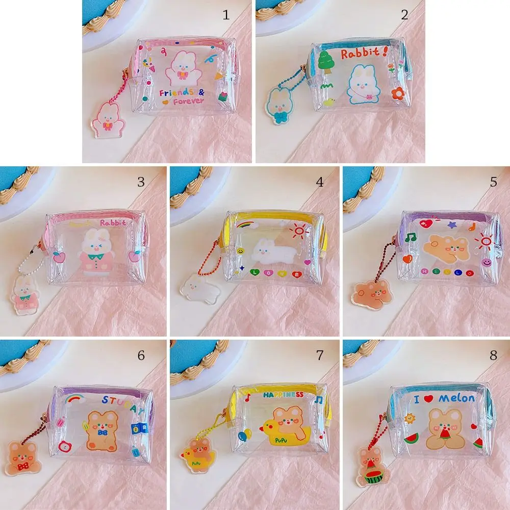 Mini Zipper Pouch Storage Bag Lovely Cartoon Jelly Wallet Cosmetic Bag Coin Purse Zipper PVC Transparent Coin Purse