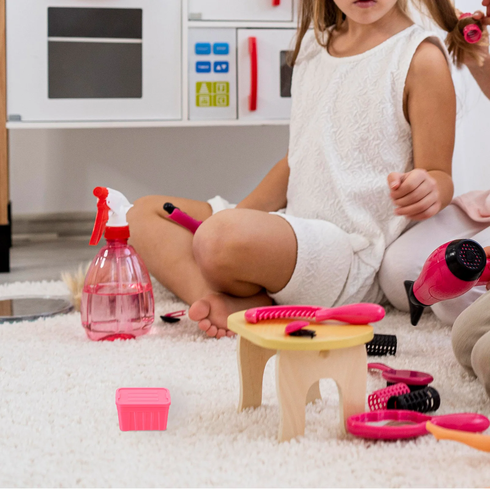 

Miniature 1:12 Scale Pink Storage Box Closet Organizer Bin Lid Miniature Scene Accessories Christmas Mini House Bedroom