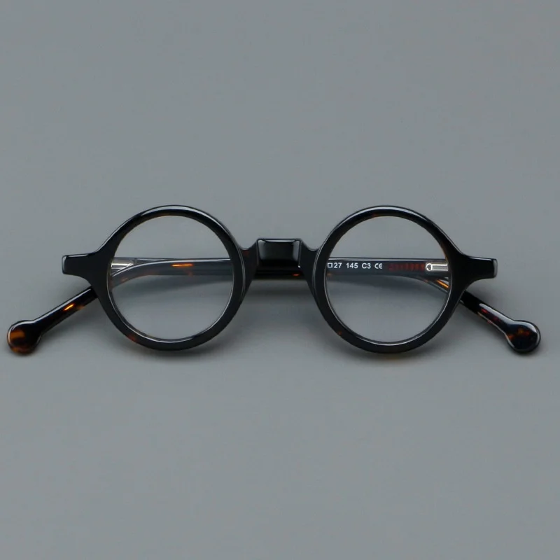 F·DRACON Board-Brillengestell, Retro, rund, Herren-Brillengestell, modisches Federbein, optisch verschreibungspflichtige Herrenbrille 5802 – Detail 6