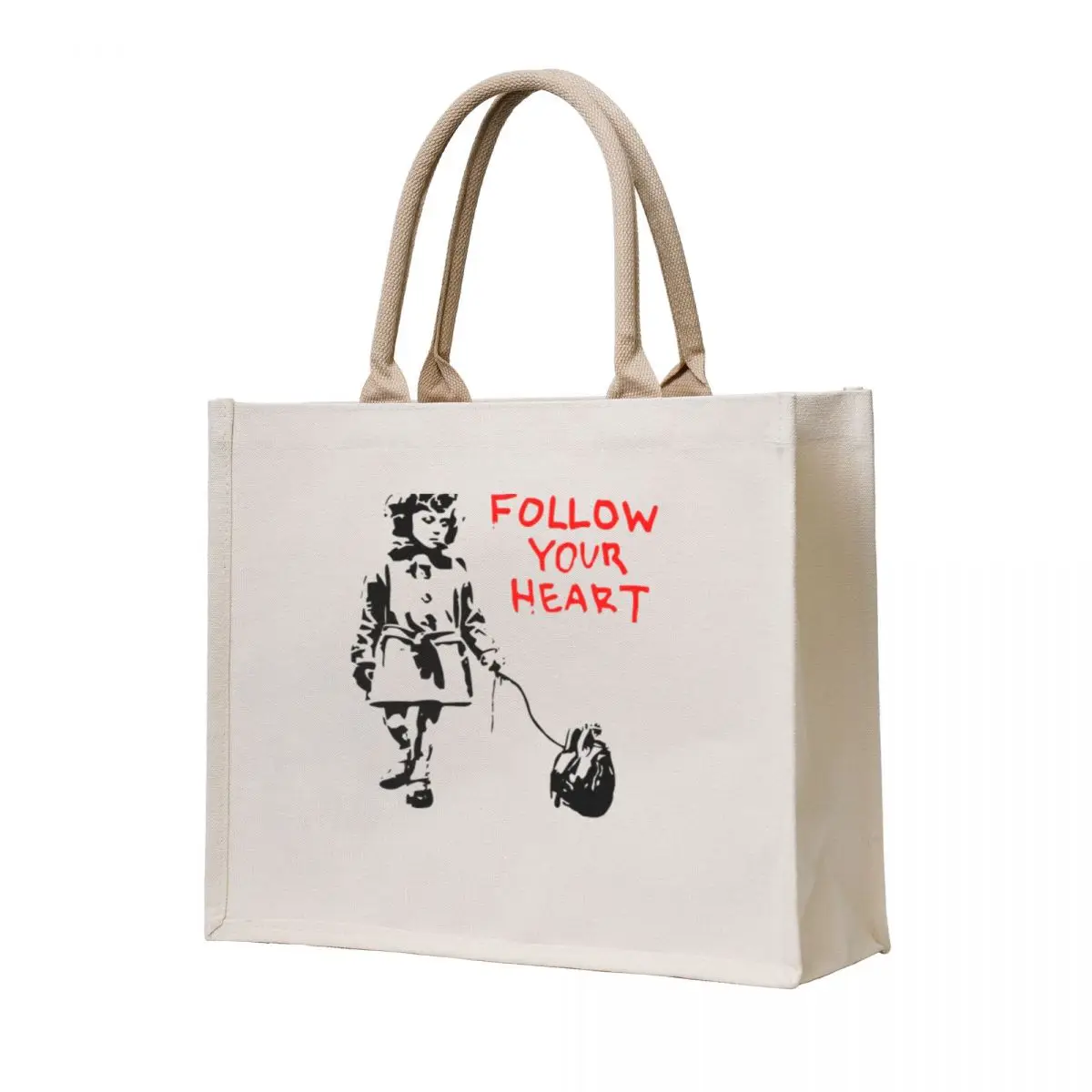 

Banksy Follow Your Heart Classic T-Shirt Tote Bag tote bag screen Canvas bag for women reusable grocery bags