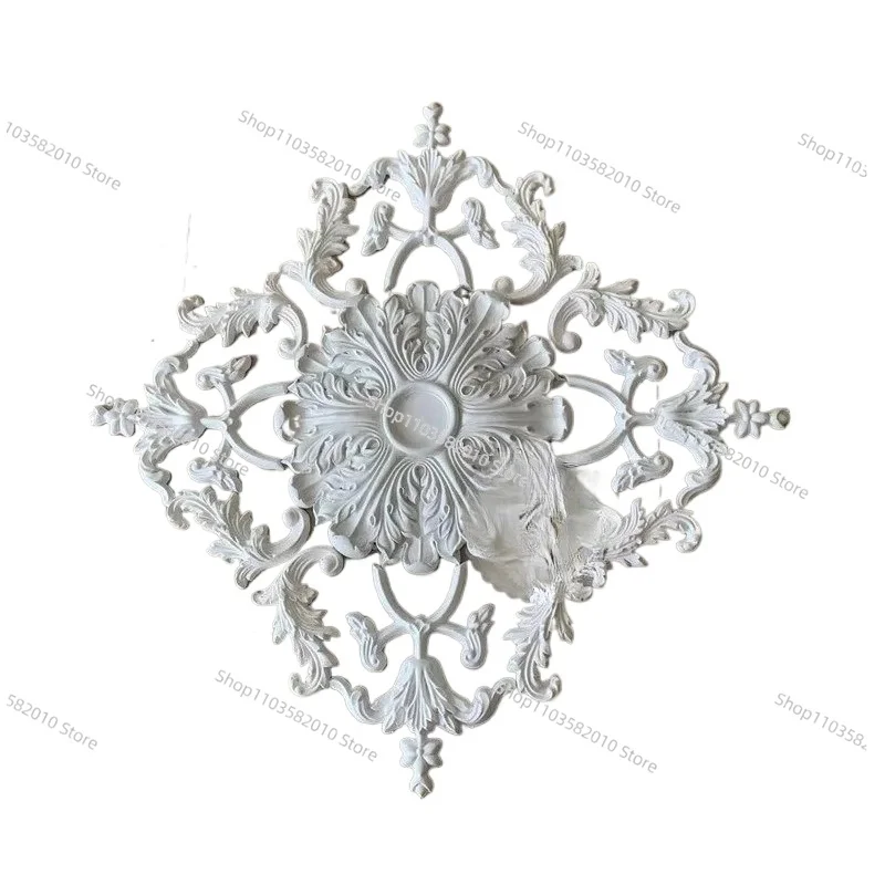 French plaster light panel ceiling European line corner flower wall flower ceiling wall background decoration flower corner lamp