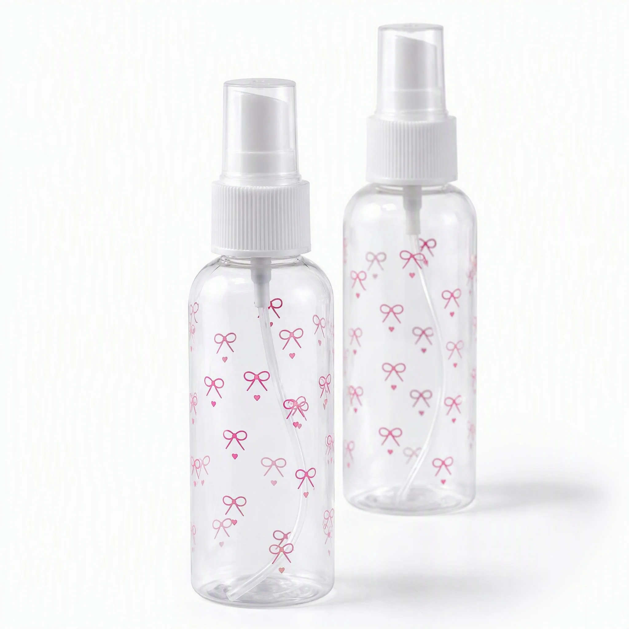 1/2Pcs Printed Plastic Spray Bottles, Portable Fine Mist Atomizer, Refillable Travel Cosmetic Alcohol Water Dispenser Bottle