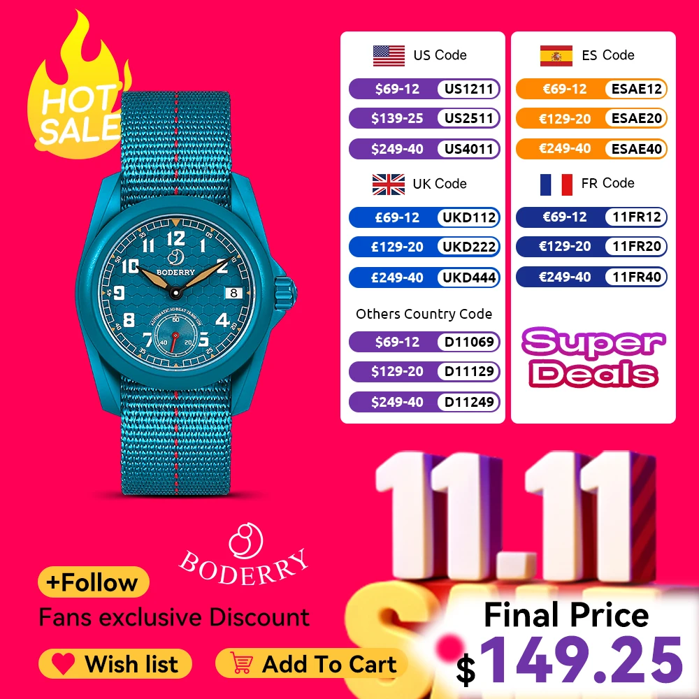 BODERRY ساعات ميدانية للرجال تيتانيوم أوتوماتيكية من أفضل العلامات التجارية ساعة يد 100 متر مقاومة للماء ساعة عسكرية للرجال #1
