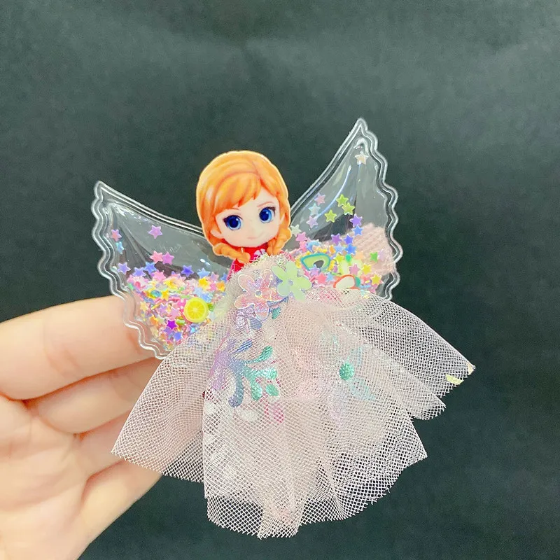 Disney Princess accessori per capelli Cute Frozen Princess Elsa Anna filato gonna ali forcine per neonate moda copricapo regali