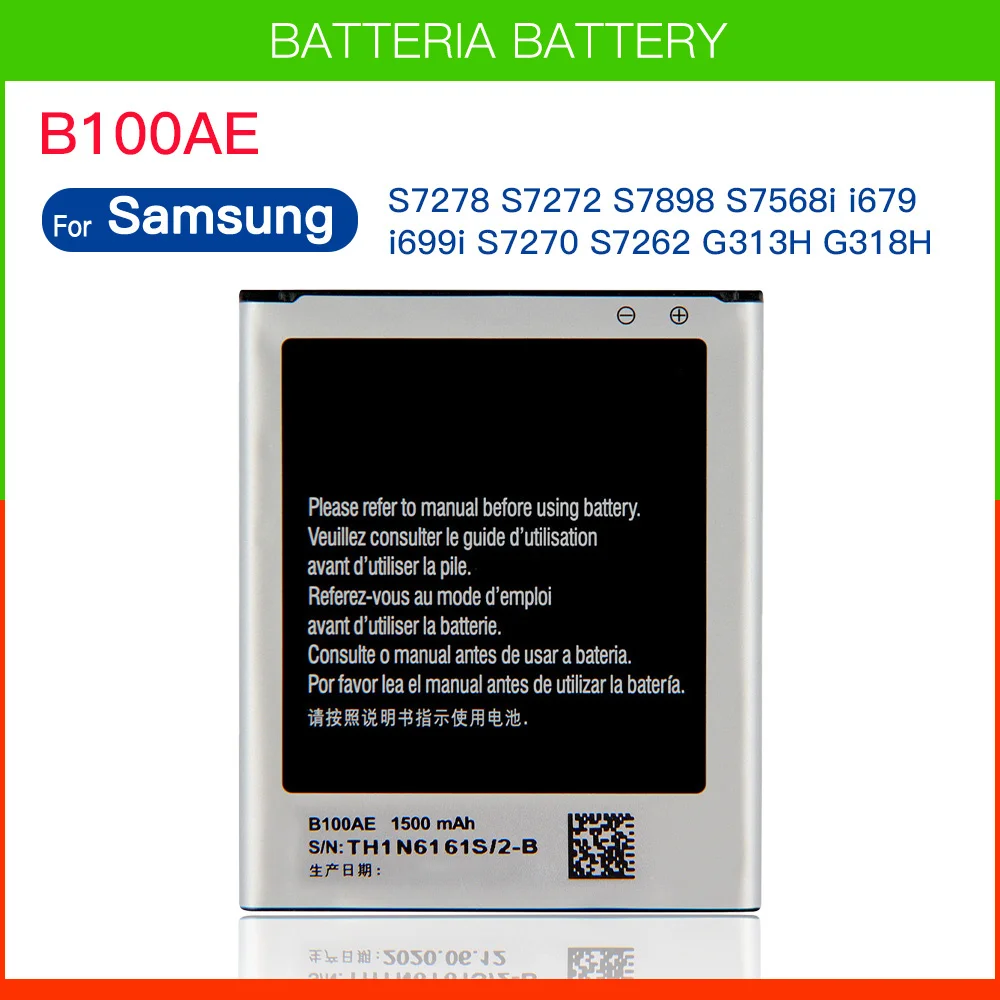 B100AE Battery For SAMSUNG GALAXY Trend 2 GT-S7898,S7270,S7392,S7390 i679,GT-S7262,SM-Z130H,SM-G318H i699i G313H G318h S7270