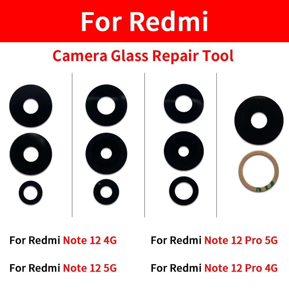 Camera Glass Lens Back Rear Camera Glass Lens   Replacement Repair Spare PartsFor Xiaomi For Redmi Note 13 12 Pro Plus 4G 5G