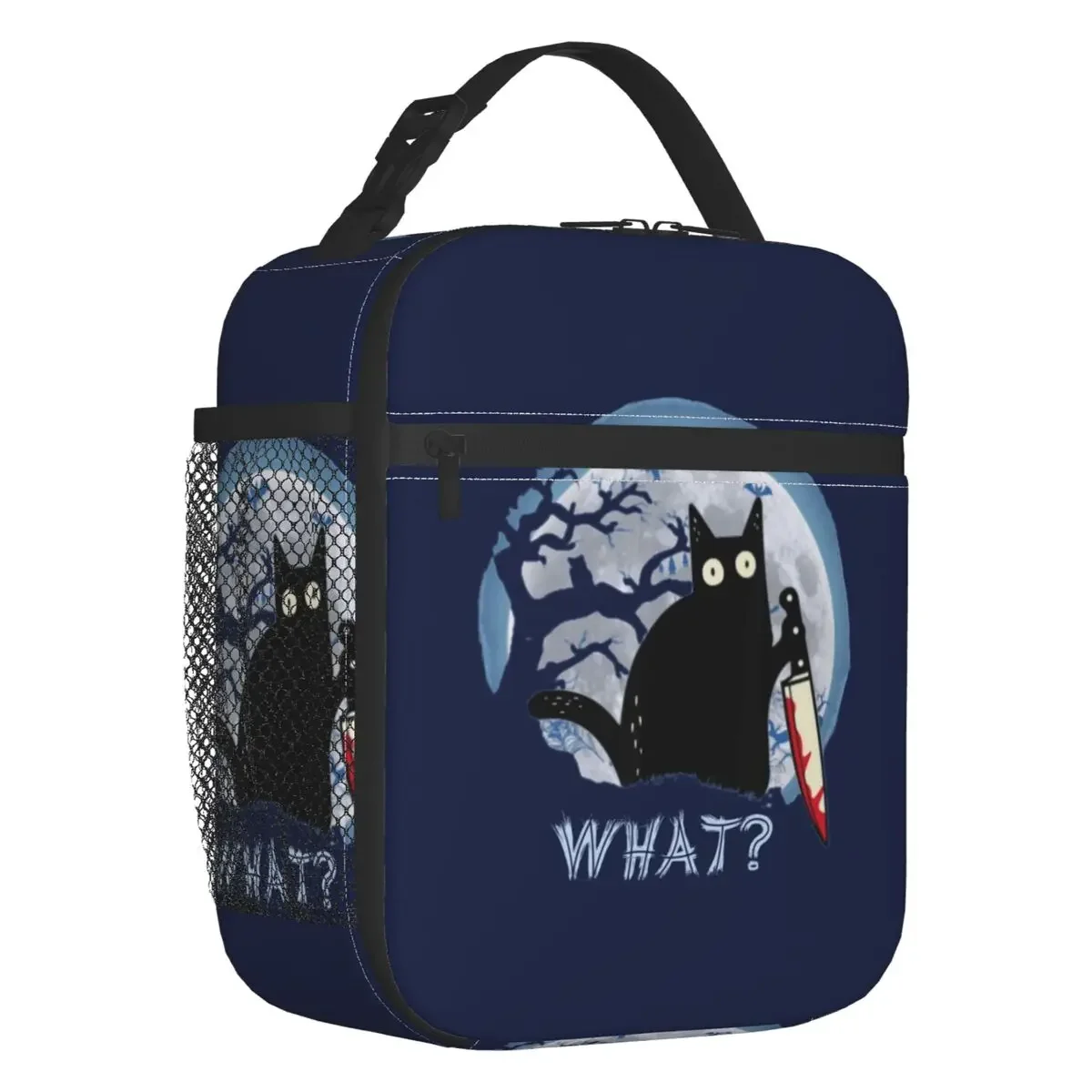 Black Cat Insulated Lunch Bag for Women Leakproof Autumn Pumpkin Coffee Thermal Cooler Lunch Box Office Work School