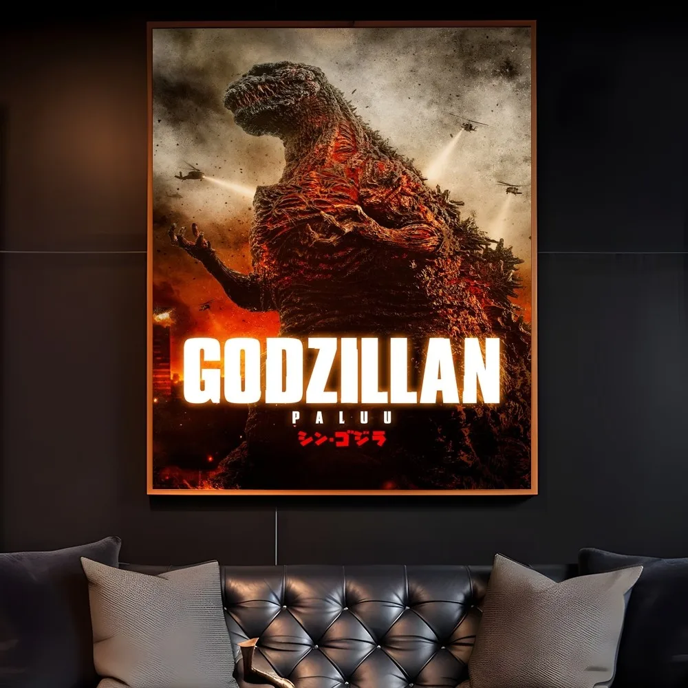 1pc G-GoDZilla 2014 Sci-Fi Monster Movie Poster Sticky Wall Art Printing Waterproof Home Living Bed Room Bar Aesthetic Decor