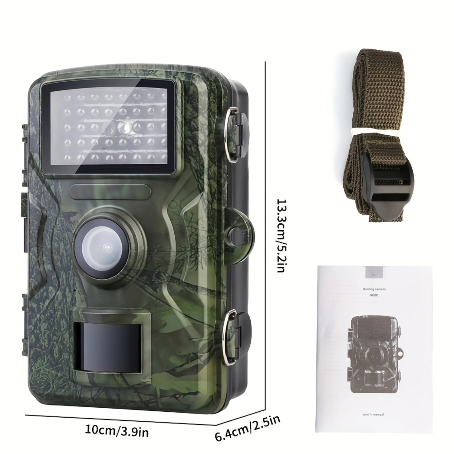 Outdoor Hunting 1080P HD 2.0-inch Screen Wide-angle Waterproof Camera, With Infrared Night Vision, For Animal Monitoring And Gar