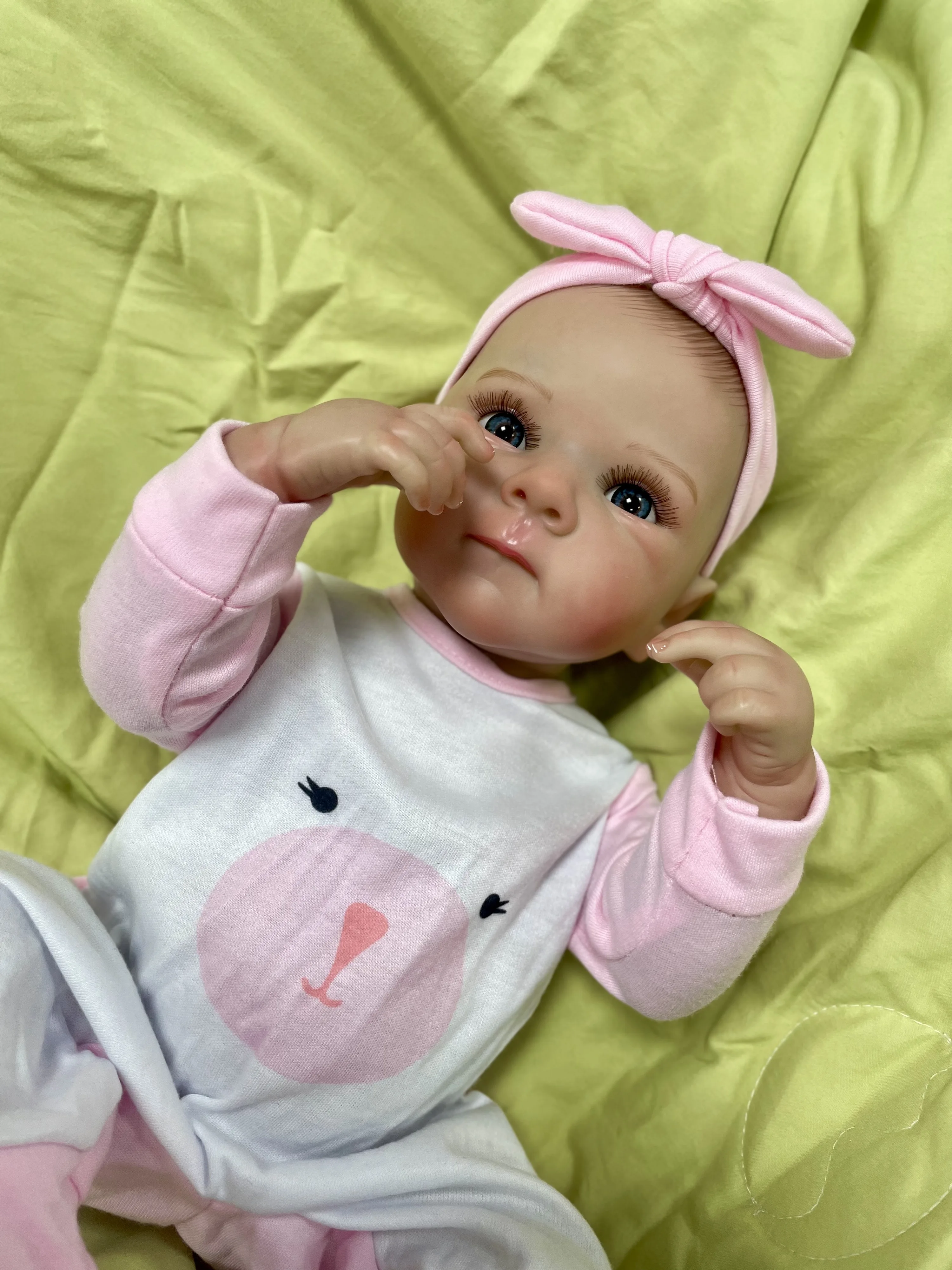 18 Inch Finished Reborn Bettie Doll Full Silicone Vinyl Girl Adorable Baby Lifelike 3D Skin Visible Veins Collectible Art Doll