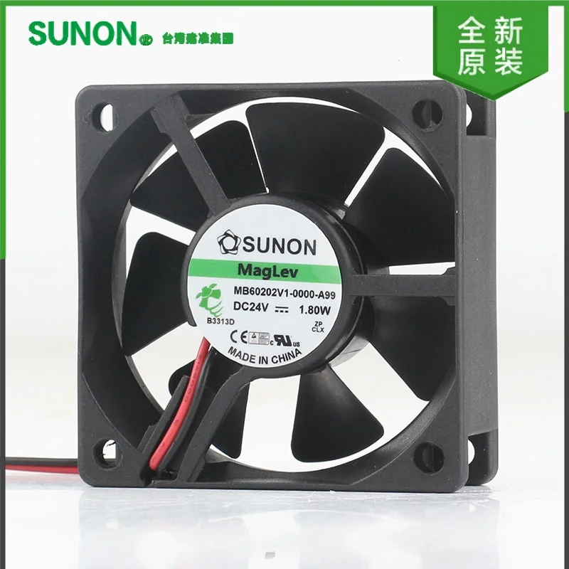 MB60202V1-0000-A99 24V 1.80W 6020 60X60X20MM SUNON Built-Q Fan for Frequency Converter