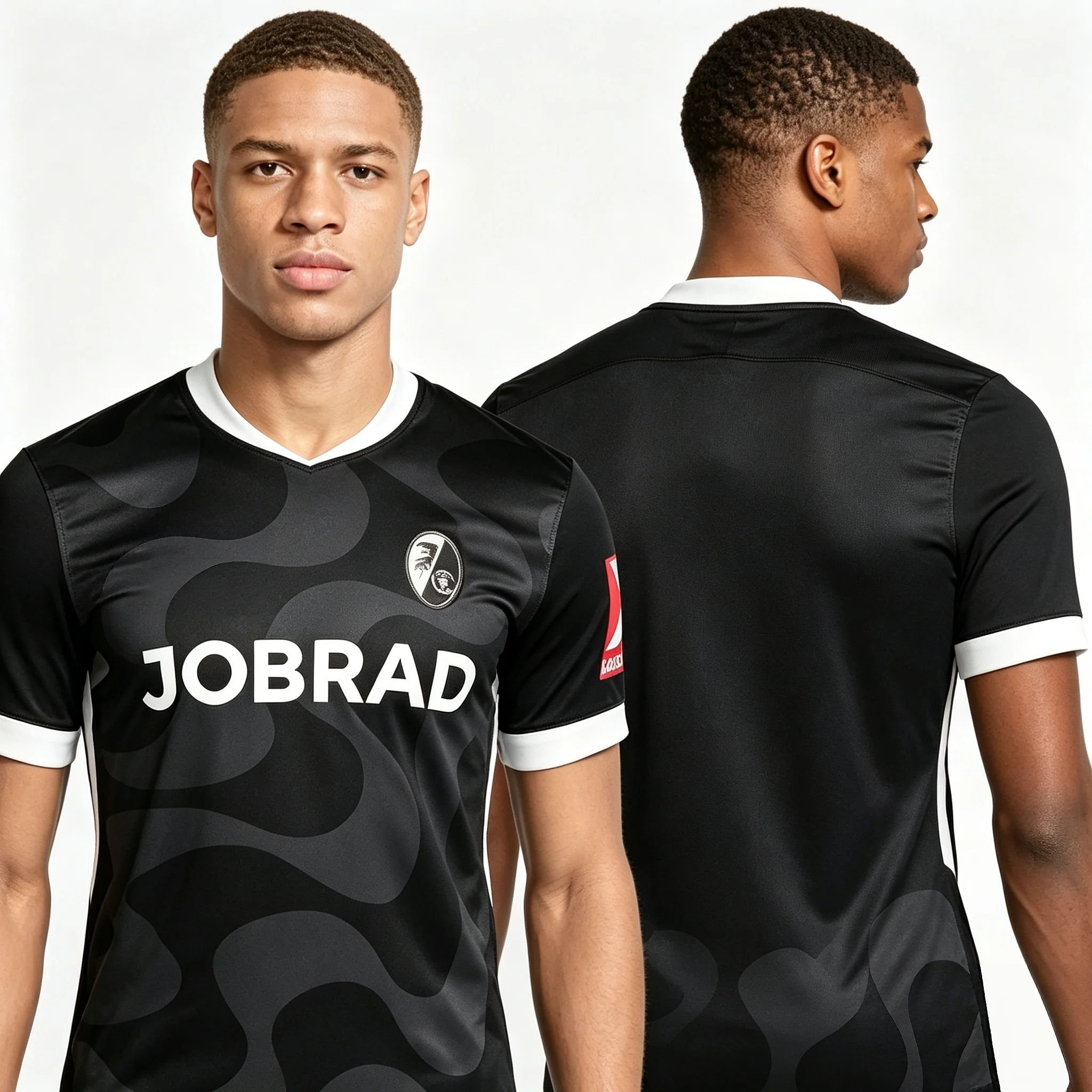 26-27 SC Freiburg Home and Away T-Shirt with 3D Digital Print, Quick Dry breathe Short Sports Casual Top