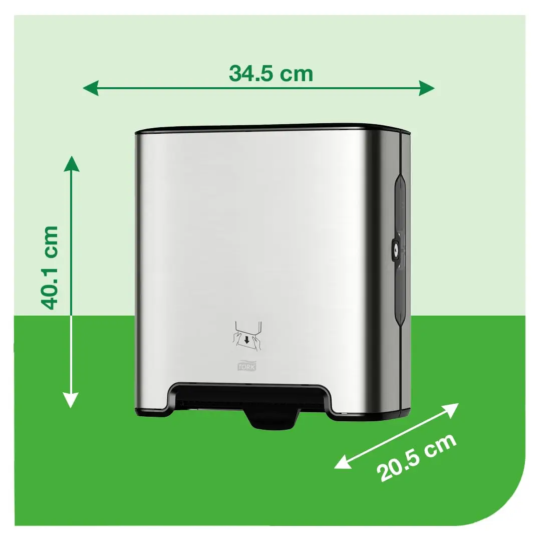 Paper Hand Towel Roll Dispenser Stainless Steel H1, One-at-a-Time Dispensing, Image Range, 461002