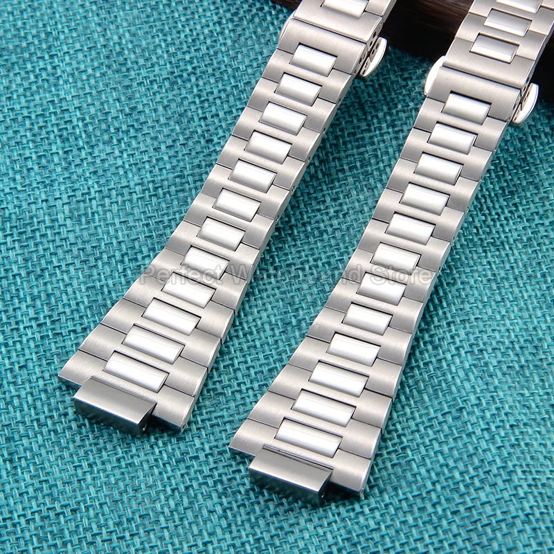 PATEK PHILIPPE Nautilus 5712 5724 5980 5990 1A010 볼록 인터페이스 접이식 걸쇠 용 방수 스틸 시계 스트랩 13x25mm