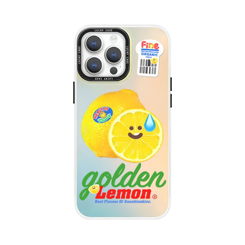 Bread Fruit Party Apple Coconut Gradient Color Laser For iPhone Case 16 15 14 13 12 11 Pro XR XS Max 7 8 Plus Phone Y2K Cover