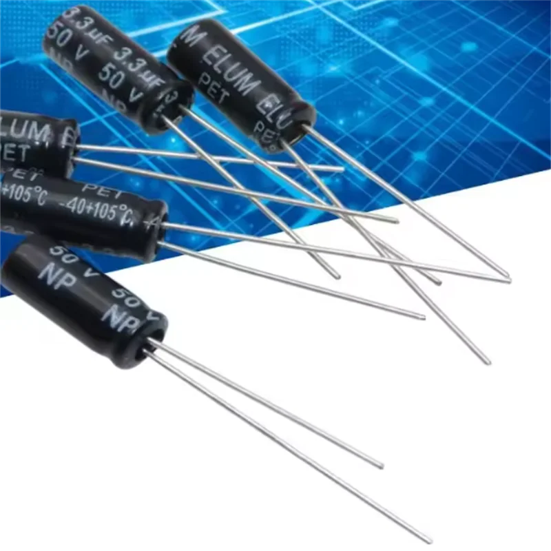 20PCS audio frequency division 3.3uf 50v NP non-polar electrolytic capacitor 50v 3.3uf 5X11mm