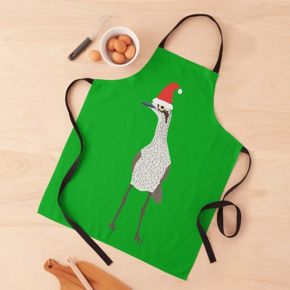 

Christmas Bush Stone-Curlew on Green Apron For Woman Kitchen For Man Home And Kitchen Christmas gift Apron