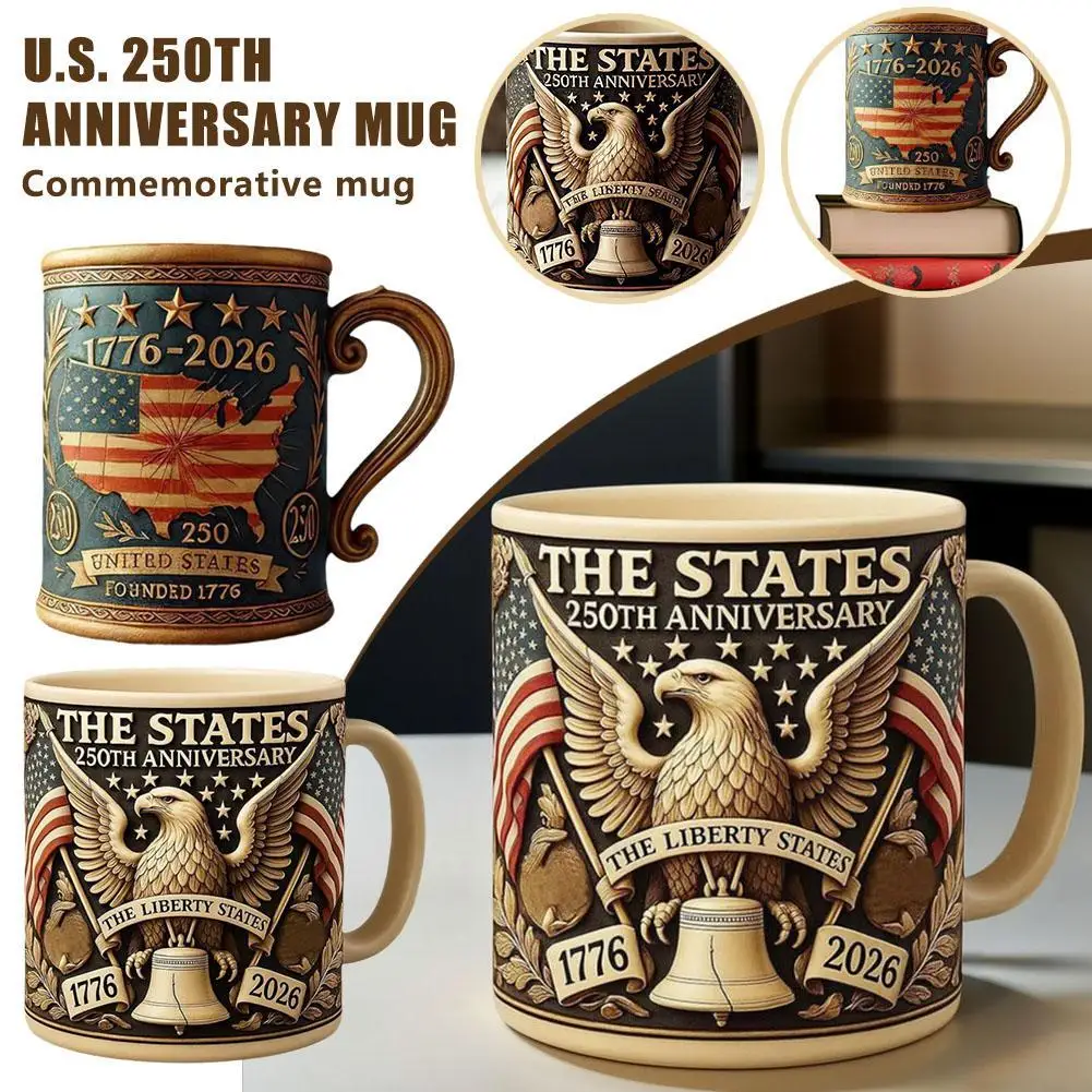 

400 мл кружка в стиле орла, чашка с памятной табличкой на 250-летие в США, винтажный стиль, подарок на Новый год, бутылка для воды